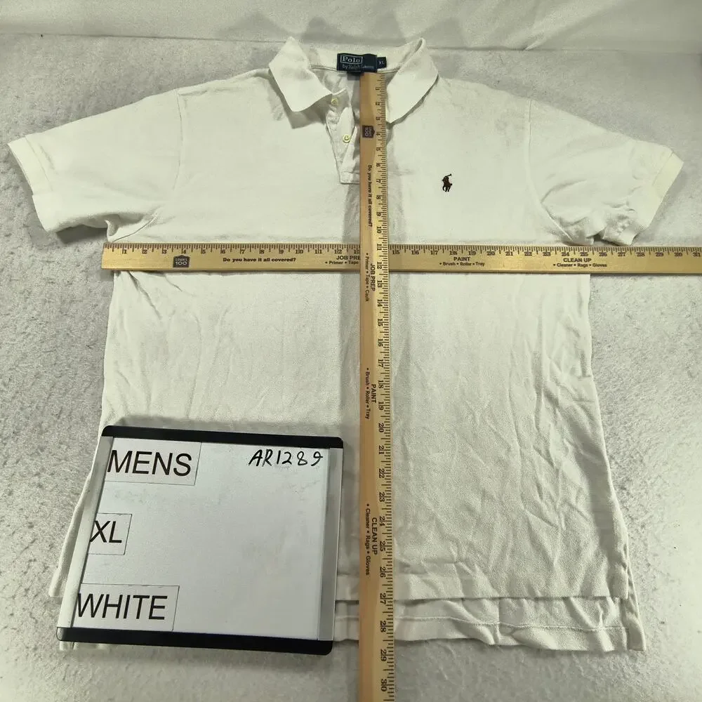 Polo by Ralph Lauren Short Sleeve Collared Polo Shirt Mens Size XL White